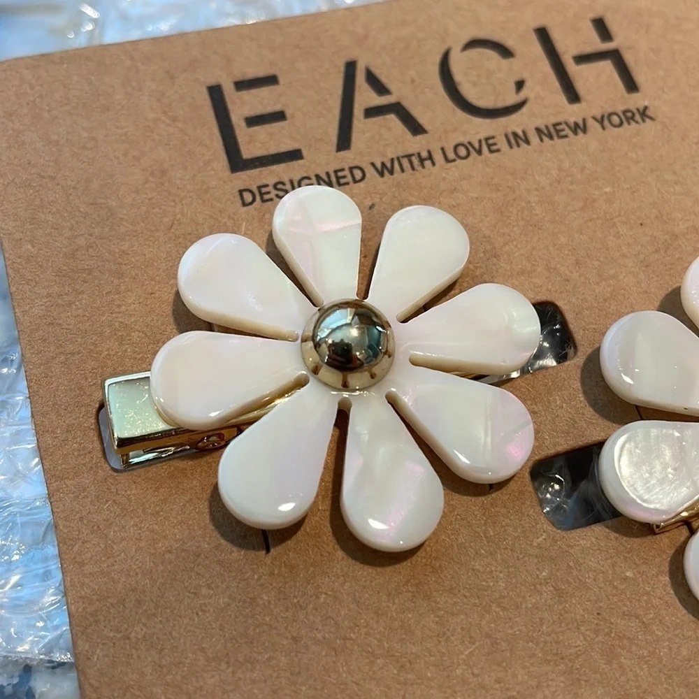 Each Jewels Flower Hair Barrettes Set Of 2